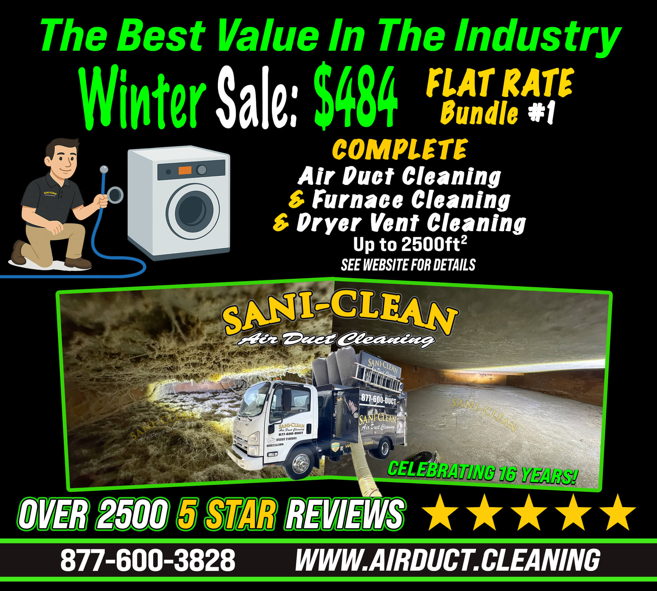 $484 3 service bundle offer for furnace, air duct cleaning and dryer vent cleaning